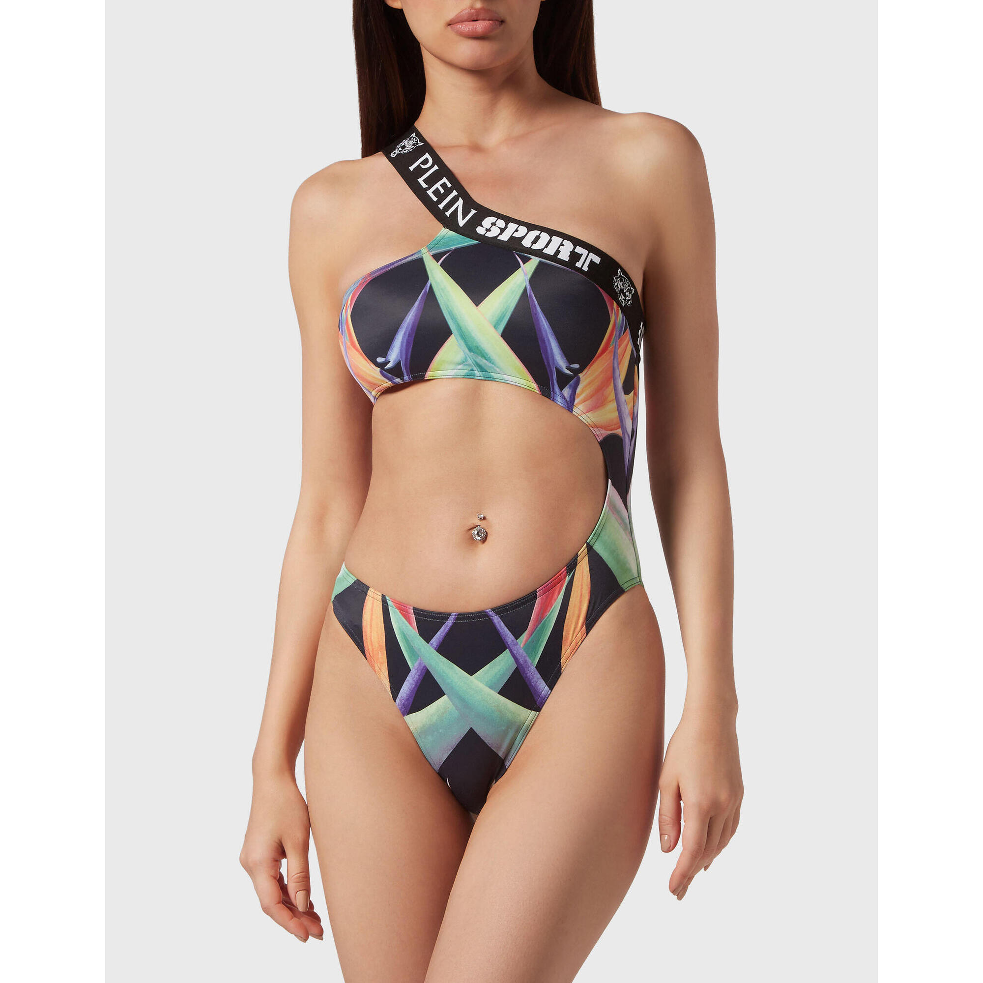 Plein Sport - Monokini Flowers - Combinaison De Natation - Multicolore|noir - 52 2xl - Decathlon