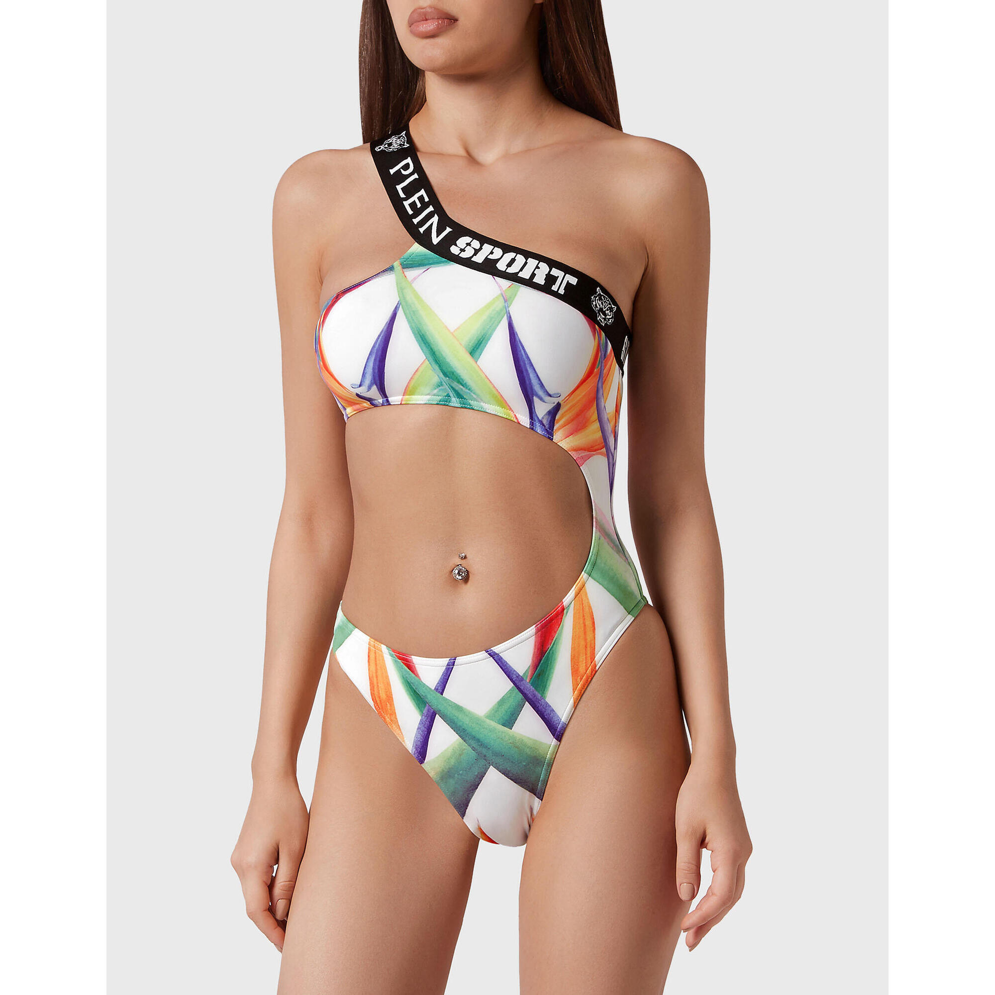 Plein Sport - Monokini Flowers - Combinaison De Natation - Blanc|multicolore - Decathlon