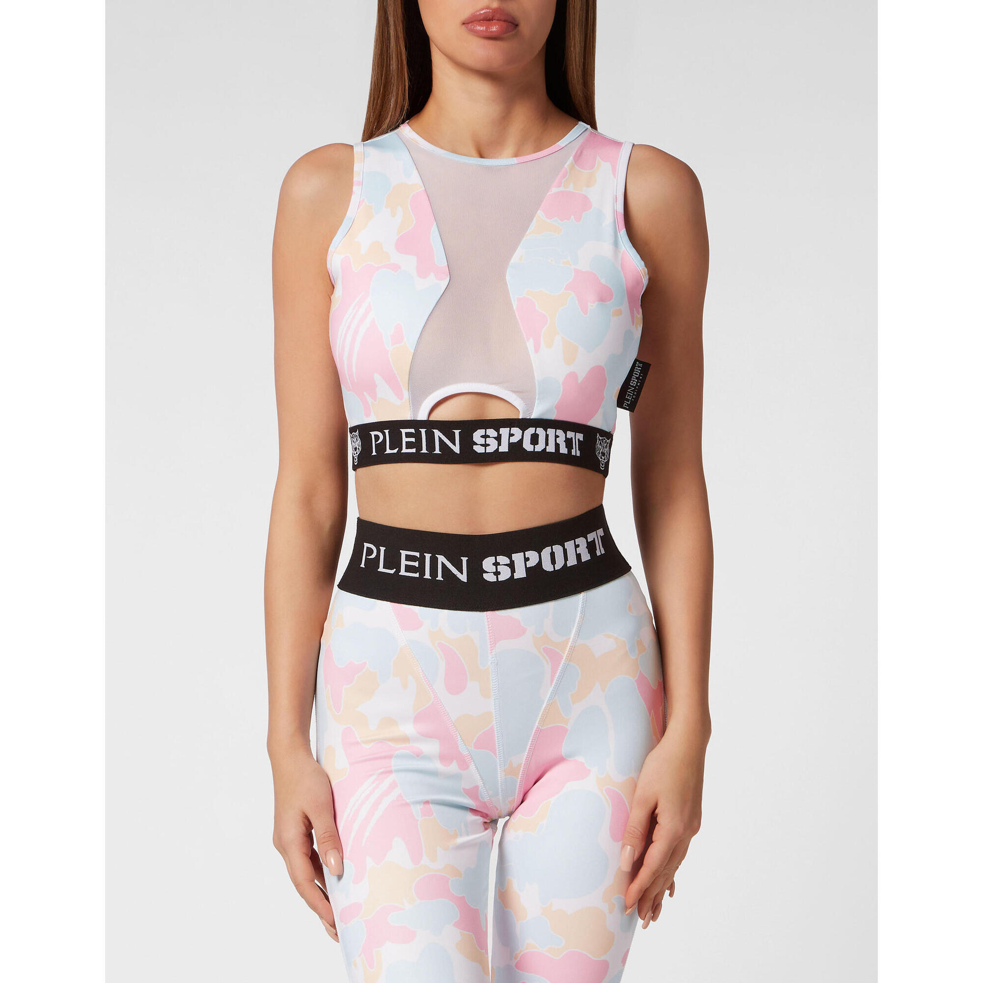 Plein Sport - Haut De Sport Camouflage - Brassière - Bleu|rose - Decathlon