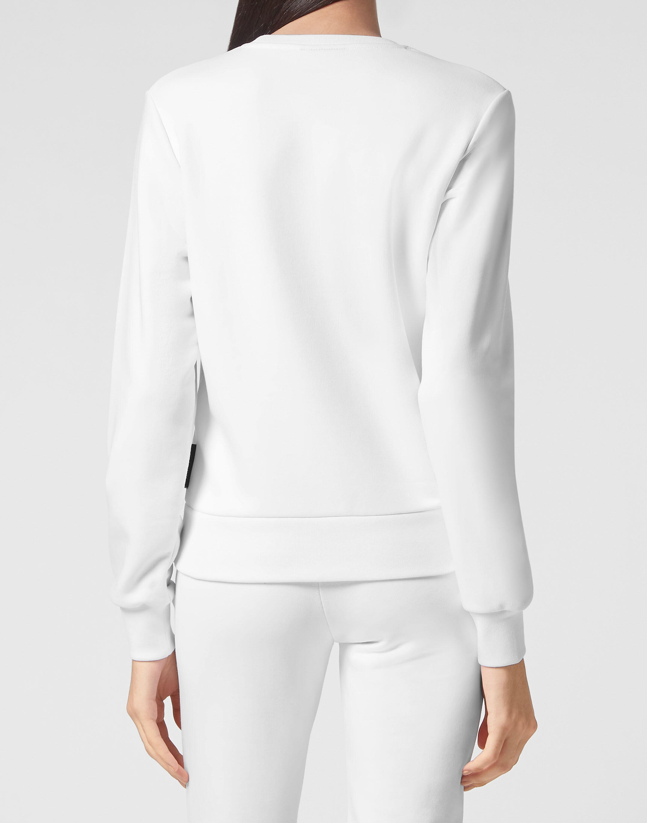 Women’s Stretch Cotton Fleece Crewneck Sweatshirt with Foil Logo, Relaxed Fit 4/5