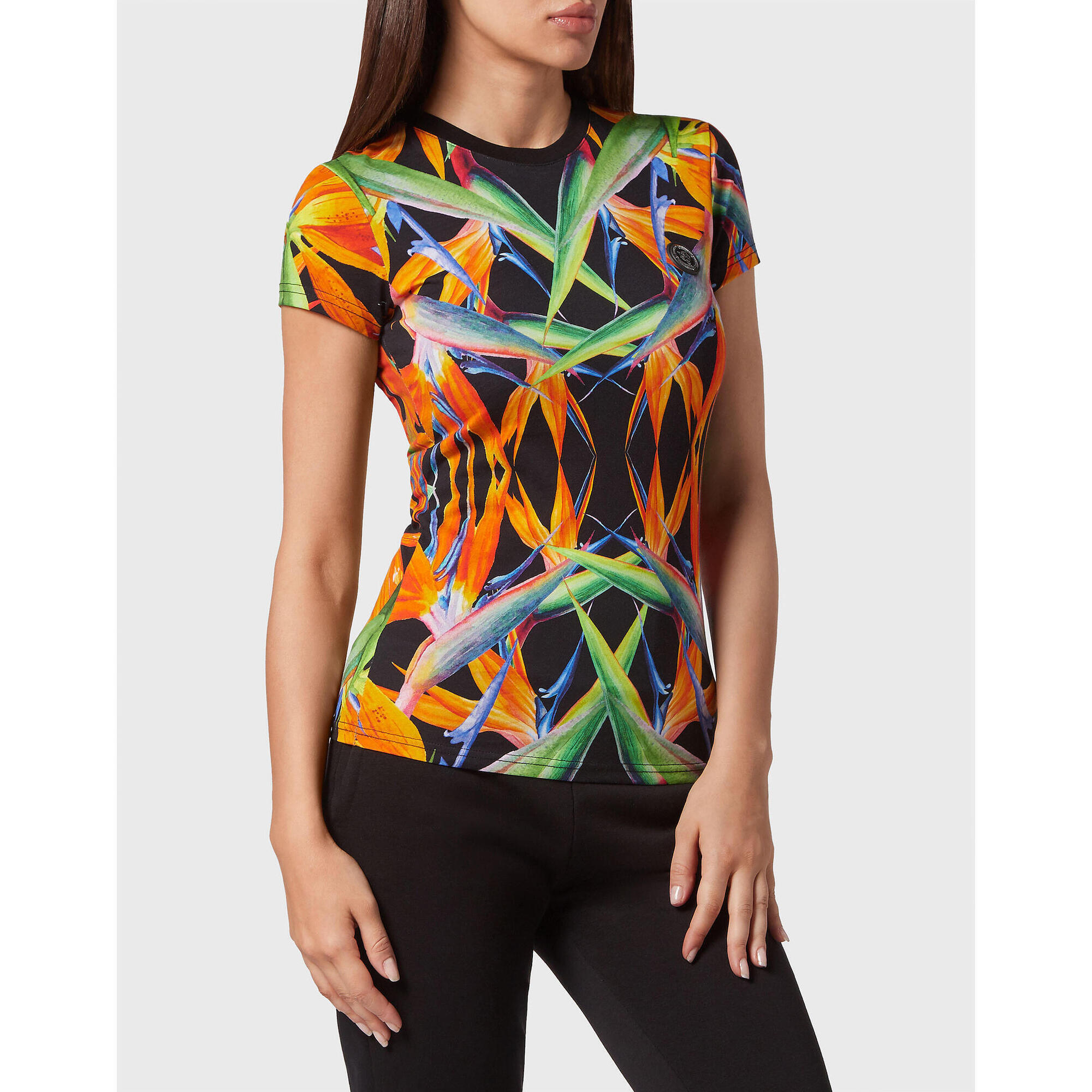 Plein Sport - T-shirt À Col Rond - T-shirt Manches Courtes - Multicolore|noir - Decathlon