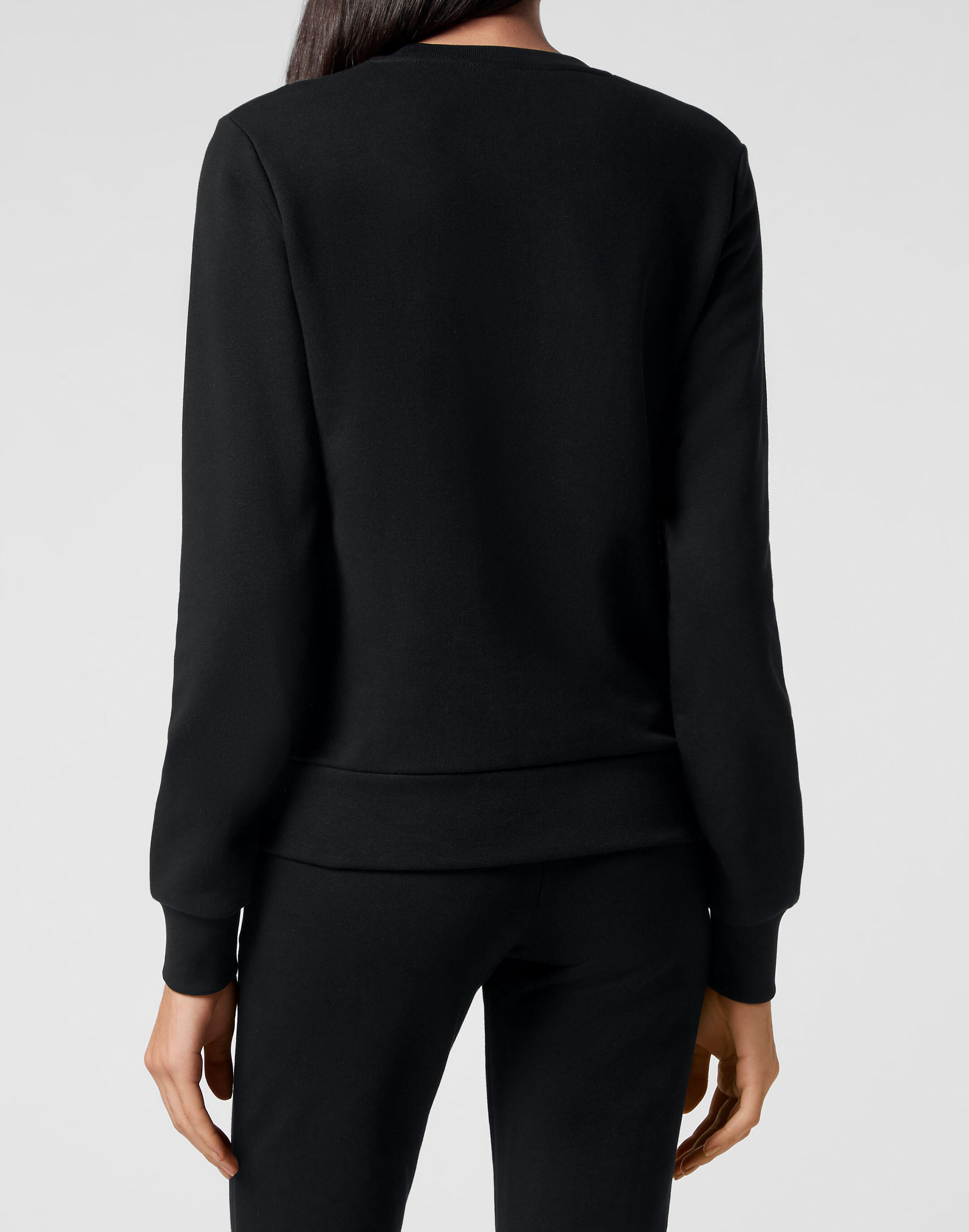 Women’s Stretch Cotton Fleece Crewneck Sweatshirt with Foil Logo, Relaxed Fit 4/5