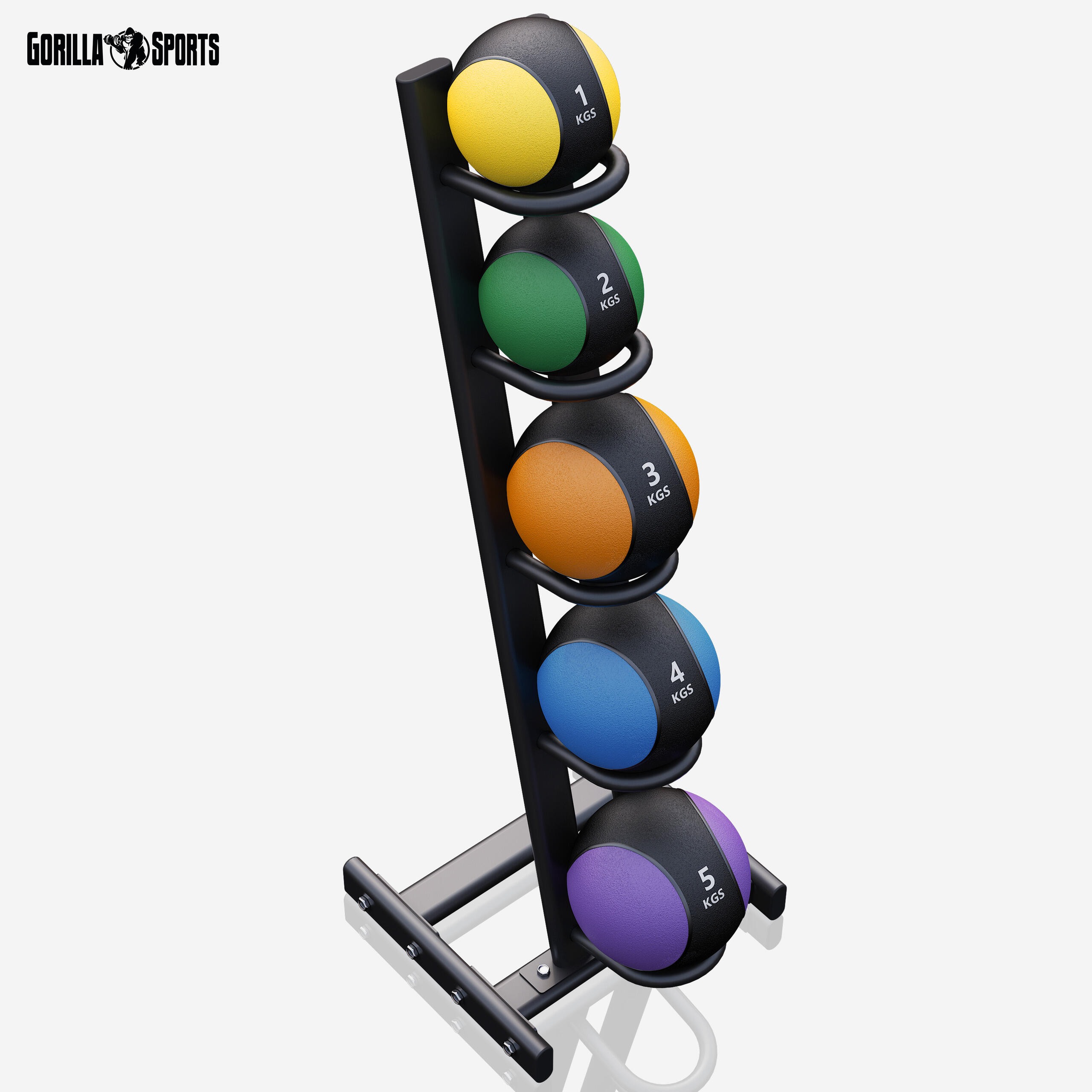 LOT 5 MEDECINE BALL + RACK | MUSCULATION CROSS TRAINING | DE 1KG À 5KG 3/7