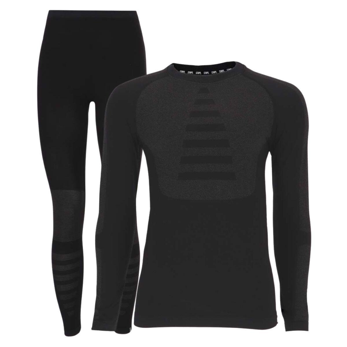 Stapp - Stapp Heat Thermoset Laine Mérinos Homme - T-shirt Thermique + Legging Thermique - Sous Vêtement Haut - Noir - Decathlon