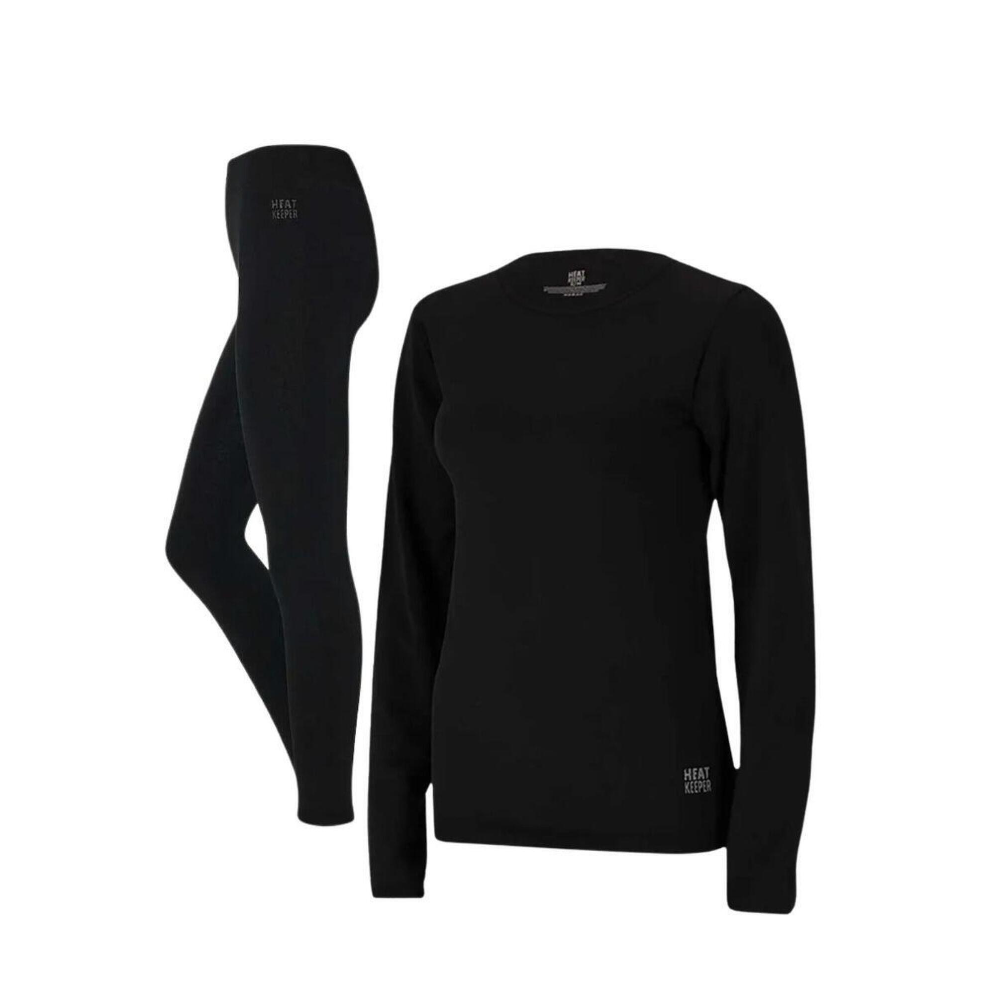 Heat Keeper - Ensemble Thermique Femme Heatkeeper Basic Sans Coutures - Sous Vêtement Haut - Noir - Decathlon