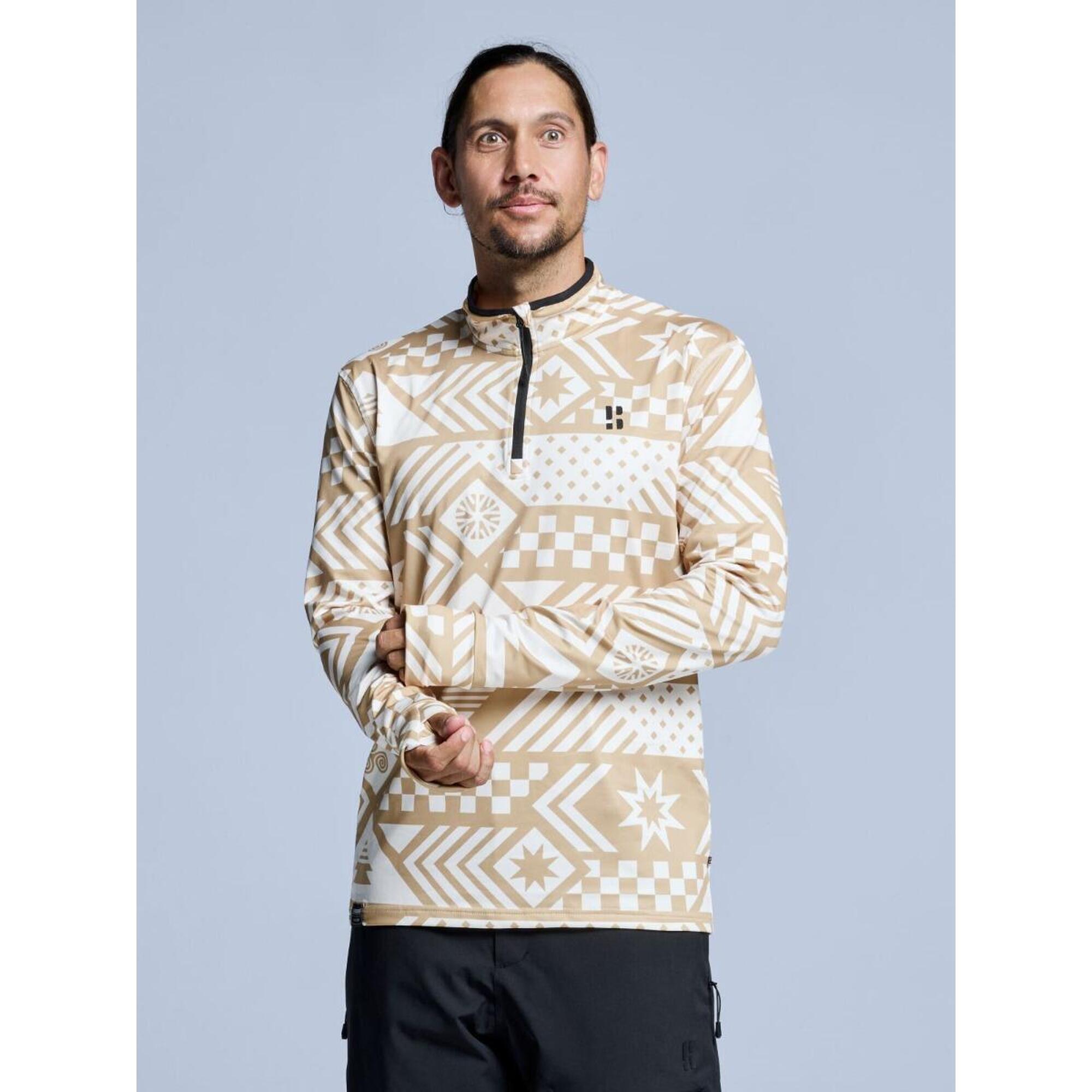 Poederbaas - Pull De Ski - Homme - Cabin Life - Blanc Multi - Sous Veste - Marron - Decathlon