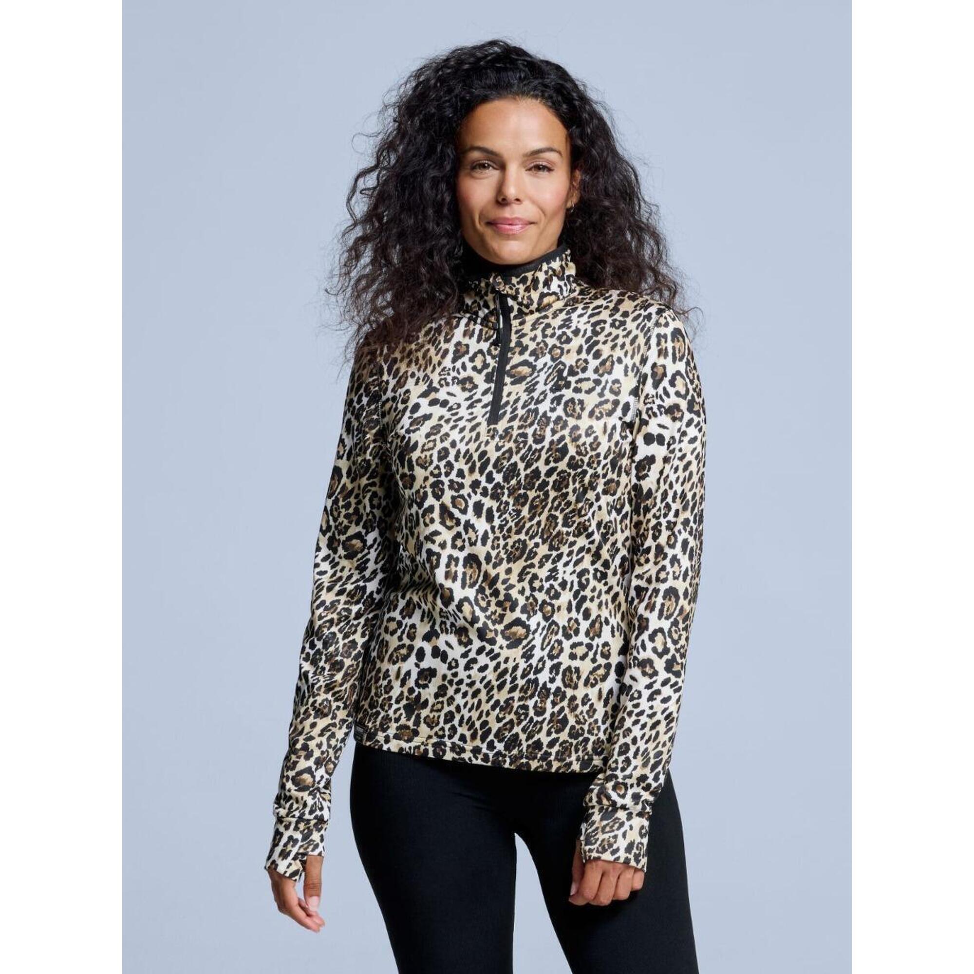 Poederbaas - Pull De Ski - Femme - Arty - Imprimé Léopard - Sous Veste - Marron - Decathlon