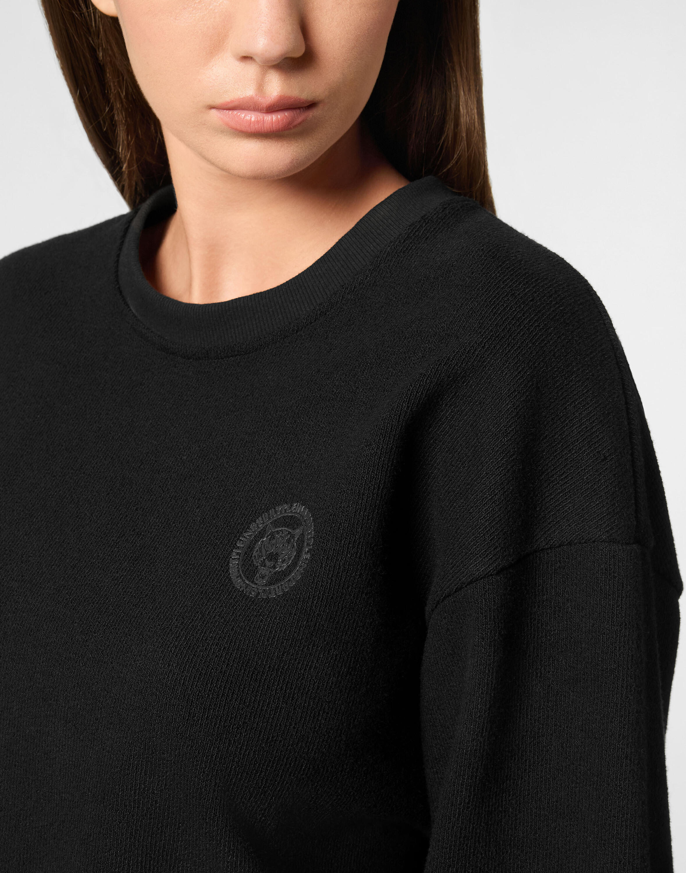 Sponge Cropped Sweatshirt Round Neck Ls 5/5