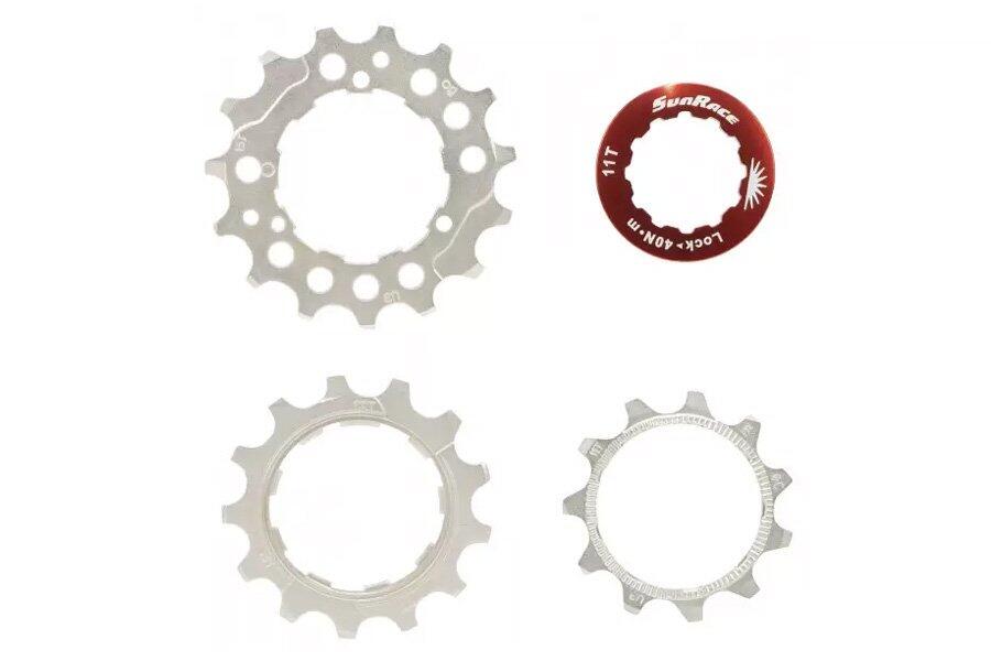 Kit 3 rodas dentadas para cassete com contraporca Sunrace 12V. 11-13-15 2/2