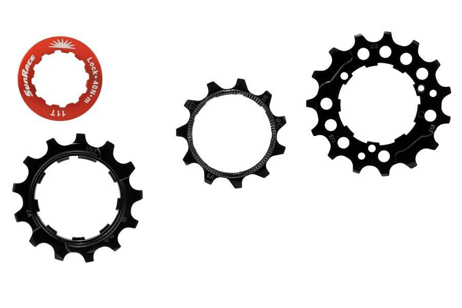 Kit 3 Ritzel für Kassette mit Gegenmutter Sunrace 12V. 11-13-15 2/2