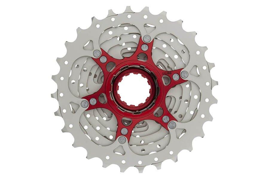Cassetta di alluminio in metallo rosso Sunrace 10V 2/3