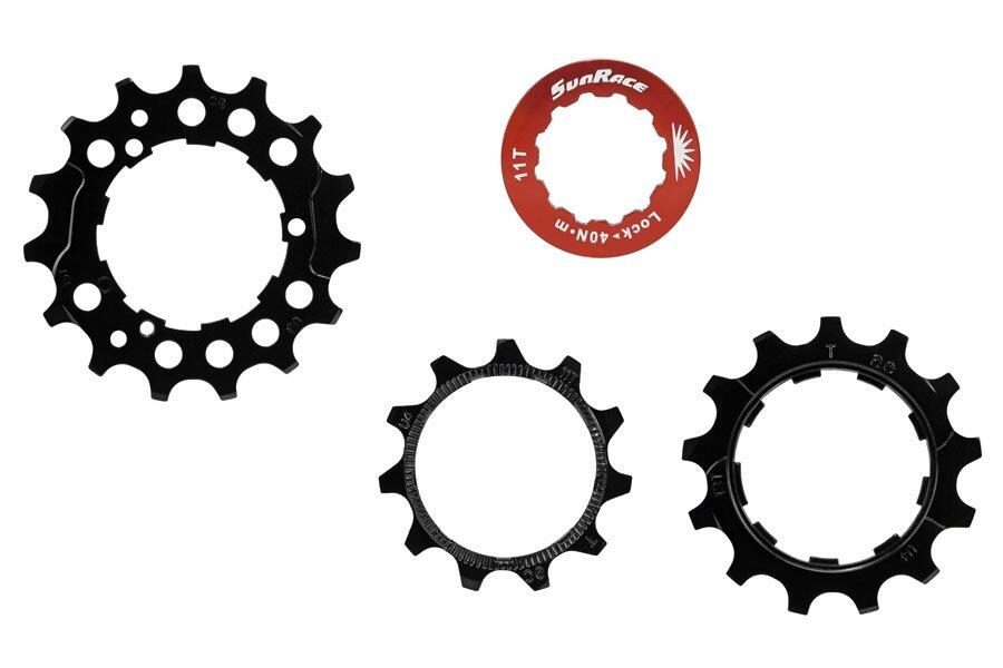 Kit 3 pignoni per cassetta con controdado Sunrace 10V. 11-13-15 2/2