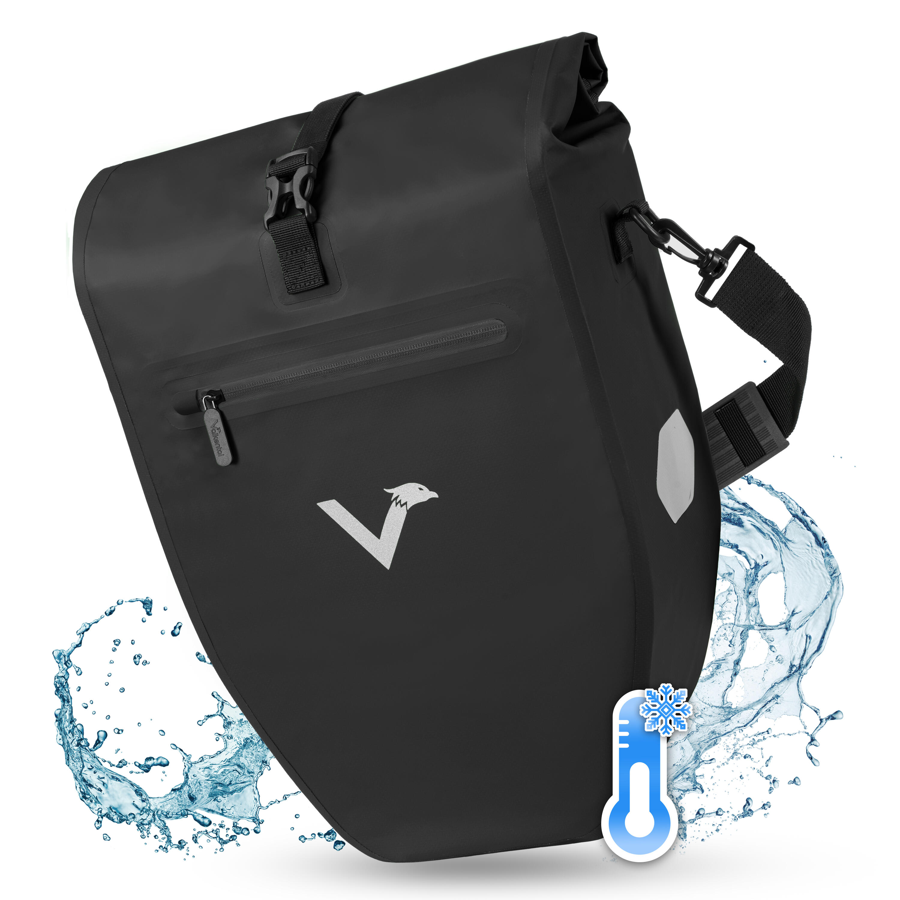 Valkental - Sacoche Velo Sacoche De Porte-bagages Velo Etanche À Vélo 28l Bikepacking - Sacoche Vélo - Noir - 28 L - Decathlon
