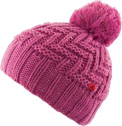 Bonnet enfant rose Zigzag avec pompon, 3–6 ans