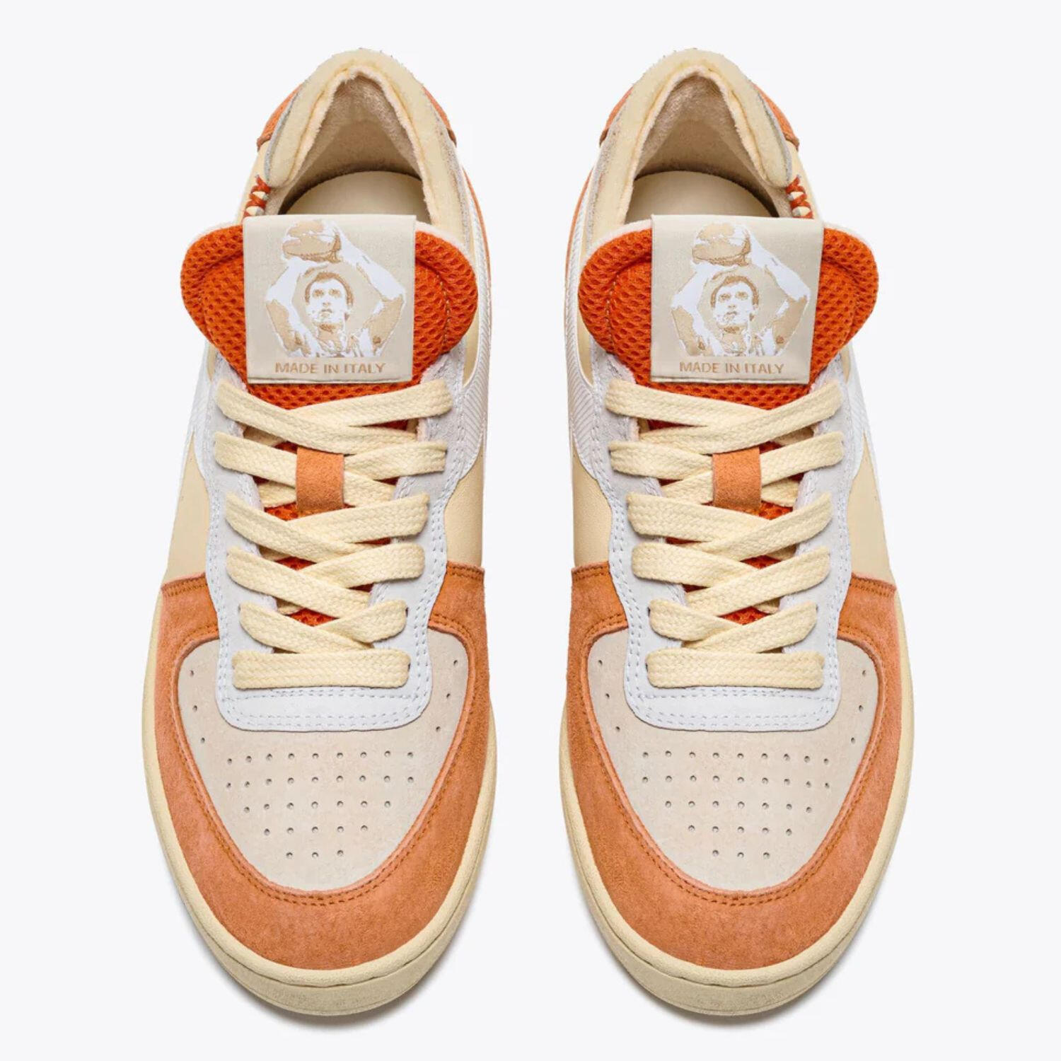 Diadora Mi Basket Row Cut suède leren oranje herenschoenen 4/6