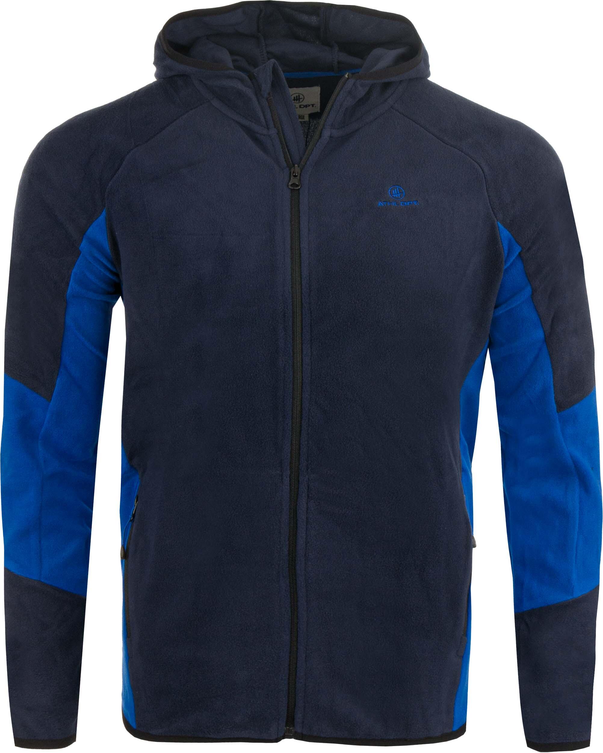 Felpa uomo ATHL DPT MAC Blu L microfleece con zip e cappuccio