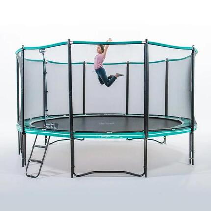 Trampoline Boost’up 490cm - Filet de protection, échelle + Kit d'ancrage