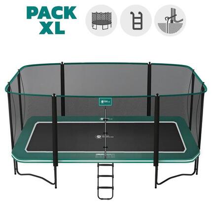 Trampoline Apollo Sport 400cm - Filet de protection, échelle + Kit d'ancrage