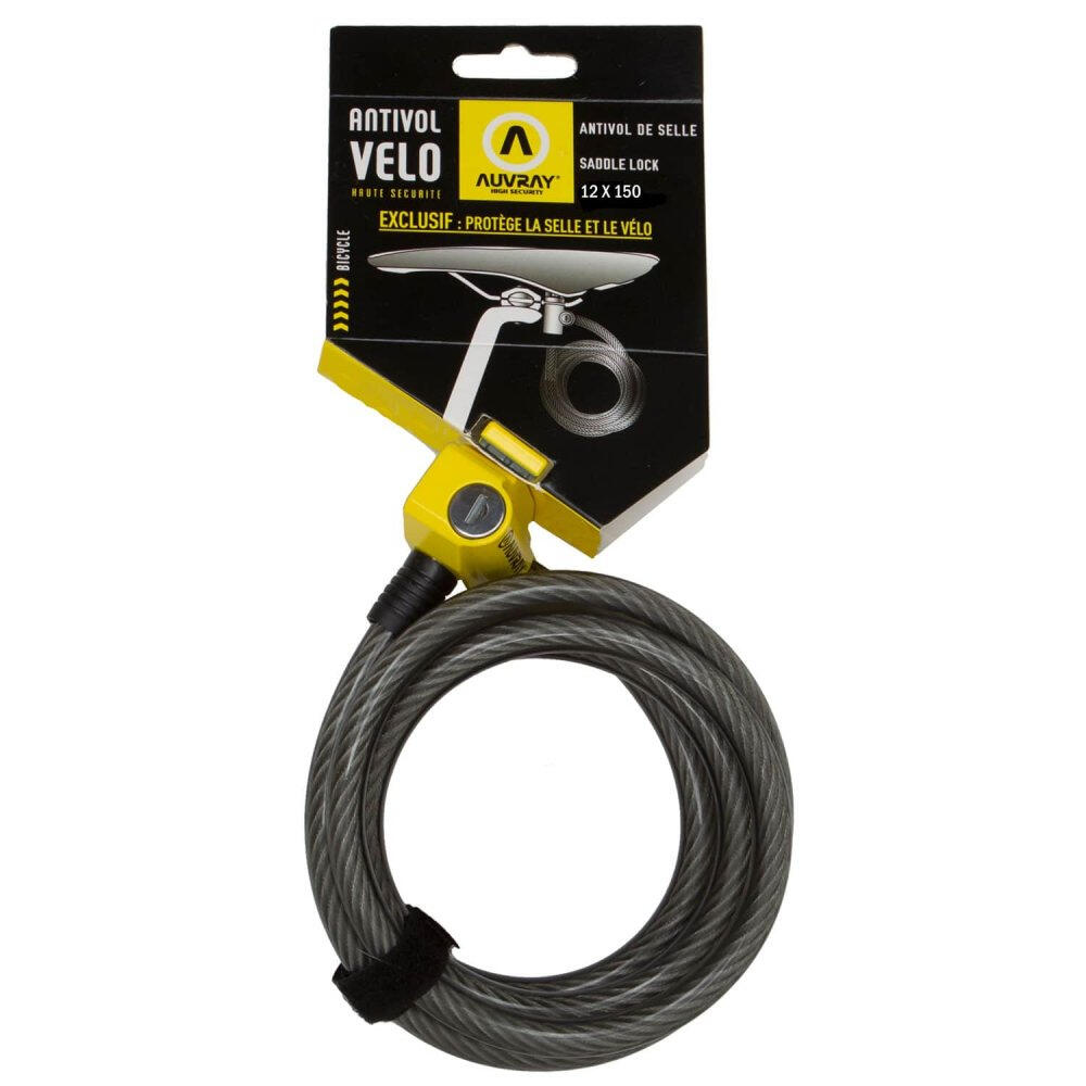 ANTIVOL SPIRALE 12 X 150mm POUR TIGE DE SELLE & VELO 2/2