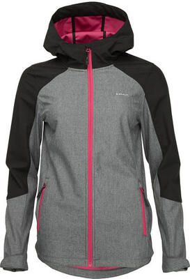 Glemo Damen Softshelljacke Ladana, Aqua Pro 5.000 mm, L, grau/schwarz