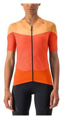 Maglia Donna Manica Corta Castelli Gradient Color Block Arancione