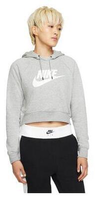 Nike sportswear essential dames cropped hoodie grijsgroen