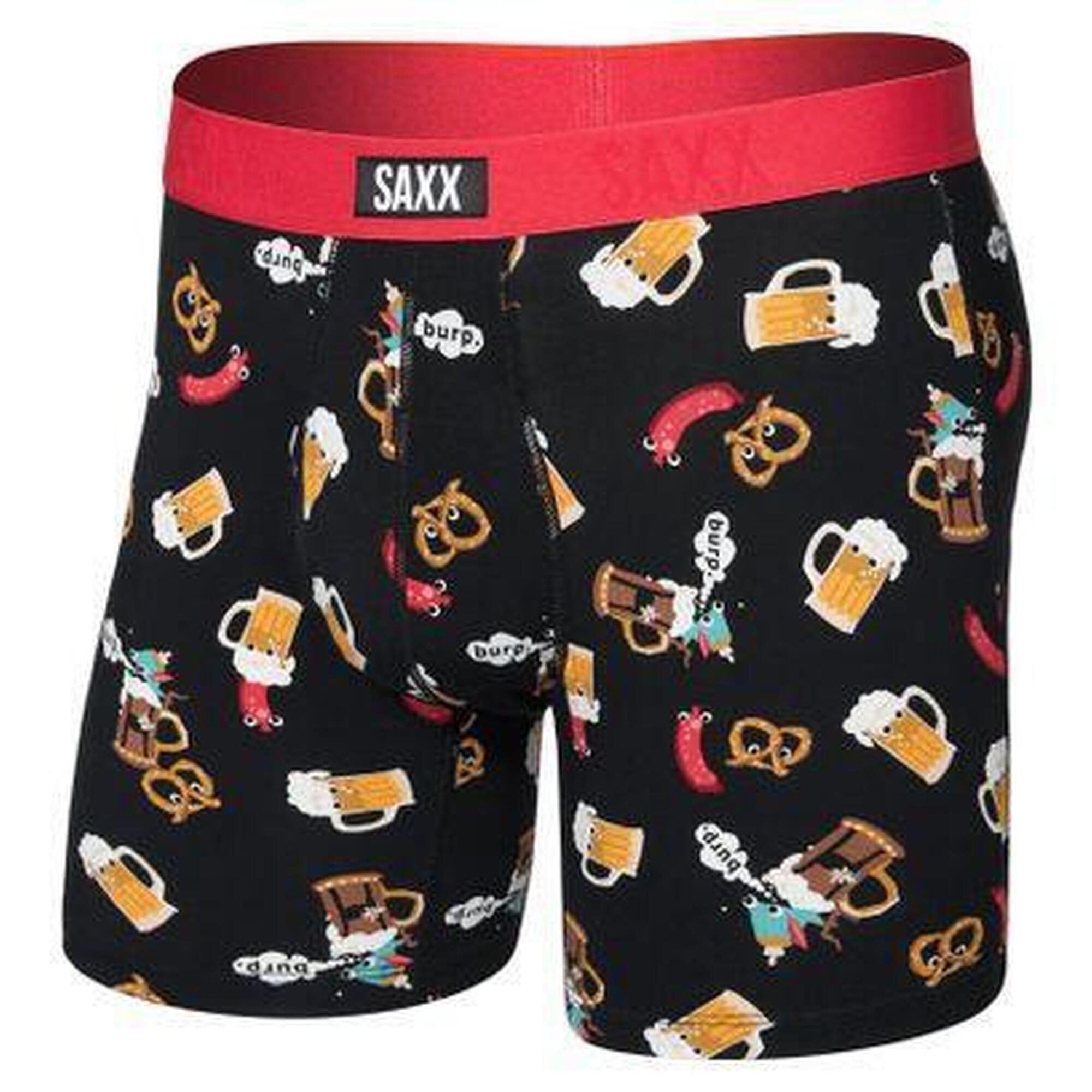 Saxx - Boxer Saxx Vibe Xtra Soft Comfort Oktober Brats/noir - Caleçon - Multicolore - Decathlon