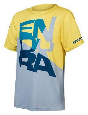 Endura singletrack core kinder t-shirt blauw/geel 7-8 jaar