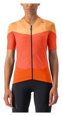 Maglia Donna Manica Corta Castelli Gradient Color Block Arancione