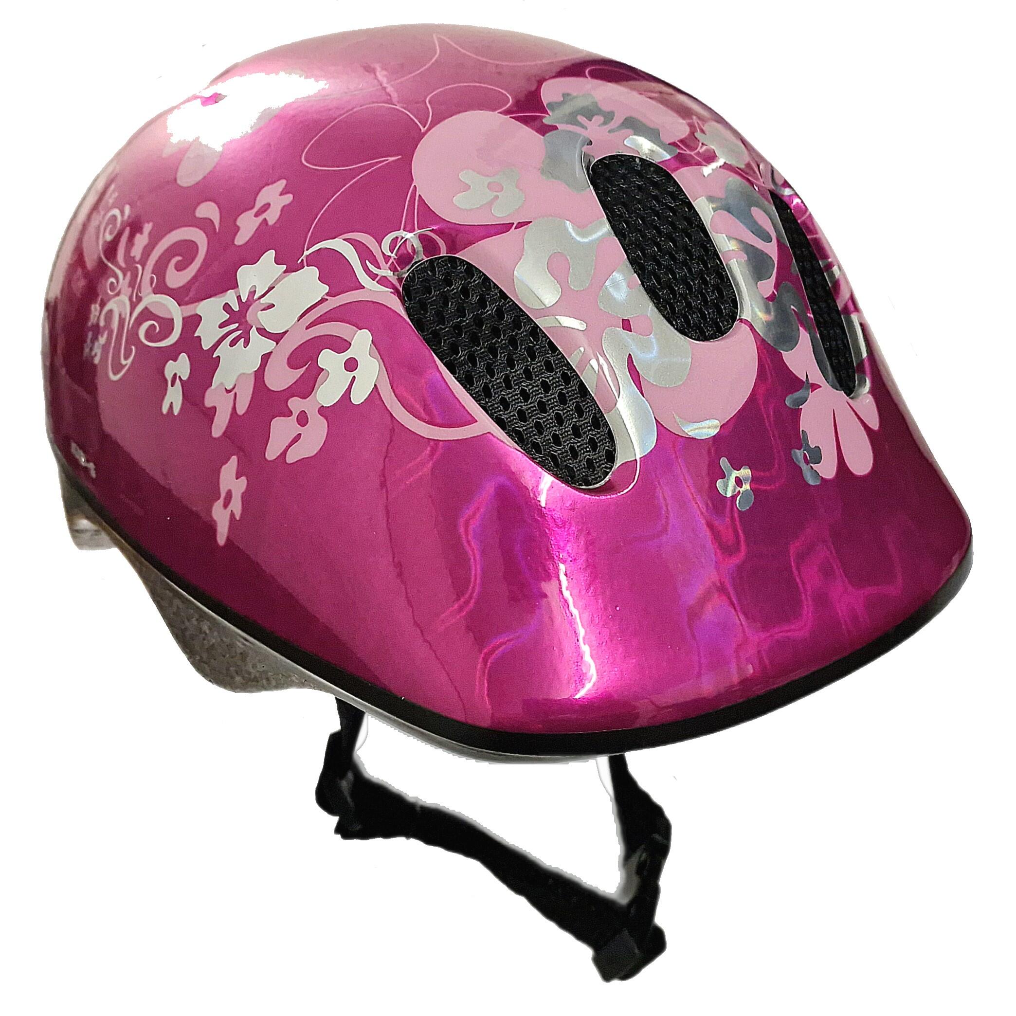 Kids/Childs Girls Scooter/Bike/Bicycle Helmet S 52-57cm - Pink Flower Design | Decathlon Kids/Childs Girls Scooter/Bike/Bicycle Helmet S 52-57cm - Pink Flower Design | Decathlon