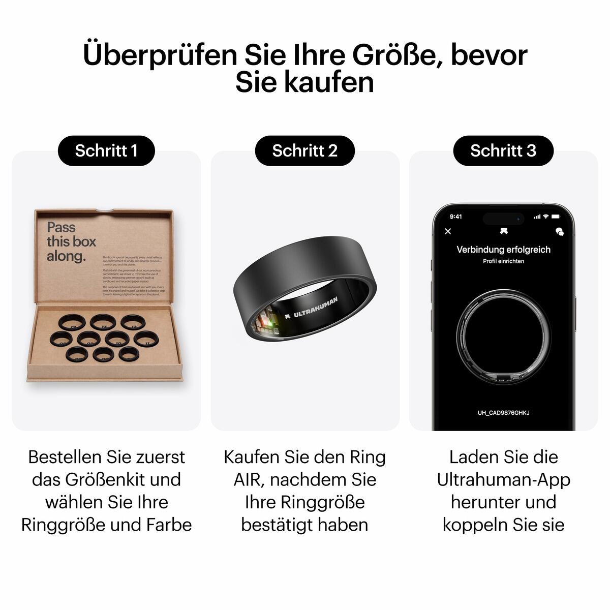 AIR Smart Ring, Matte Grey - Größe 11 2/7