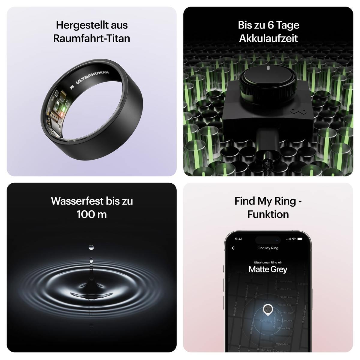 AIR Smart Ring, Matte Grey - Größe 11 7/7