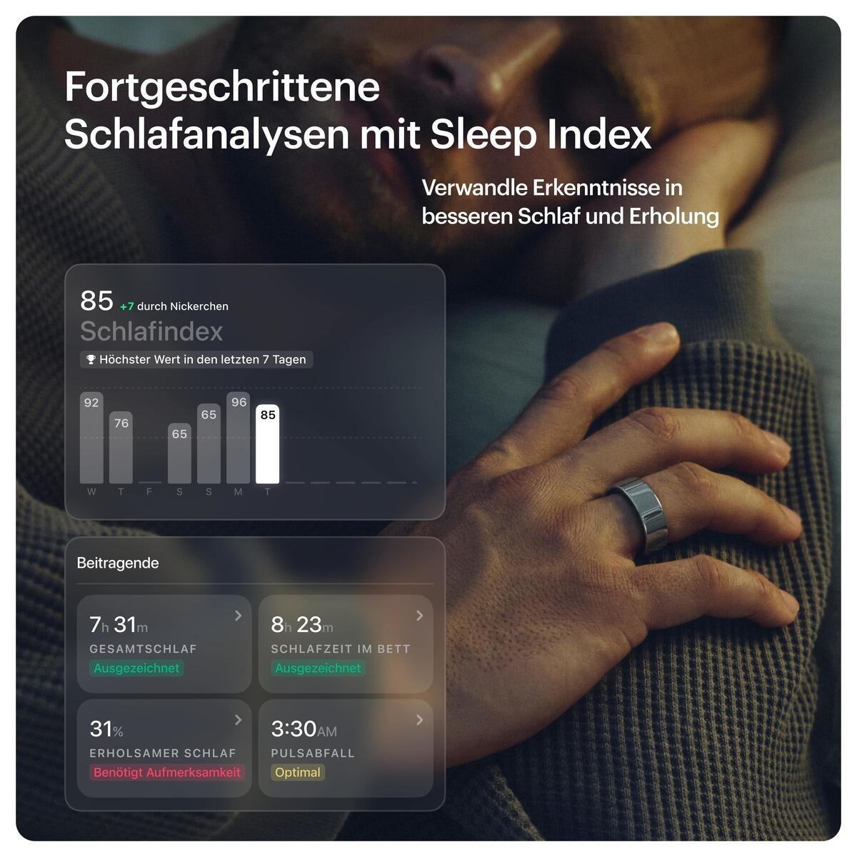 AIR Smart Ring, Space Silver - Größe 6 5/7