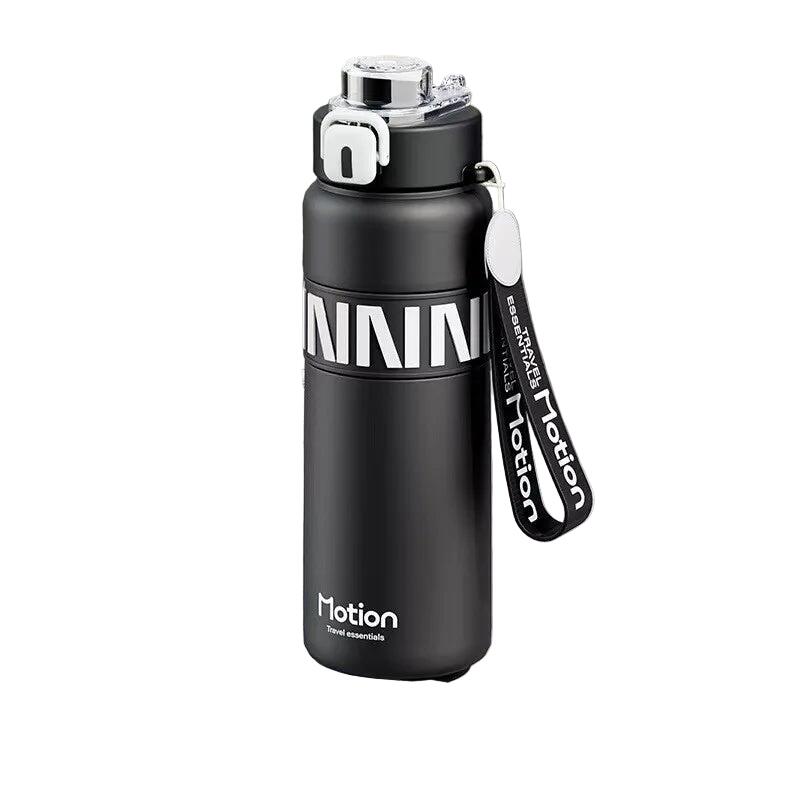 NNEOBA 800ML Sports Vacuum Flask with Straw Black