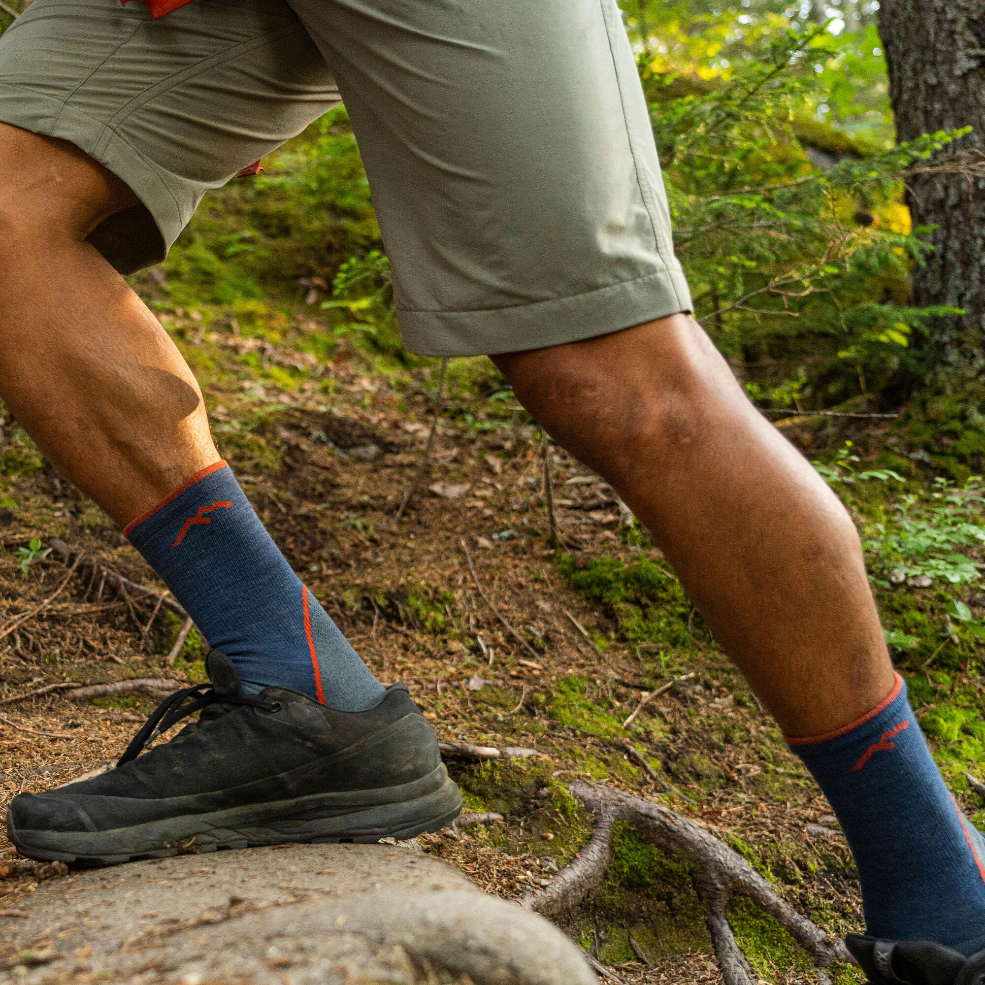 Chaussettes de randonnée pour hommes - Micro Crew - Denim - M 5/7
