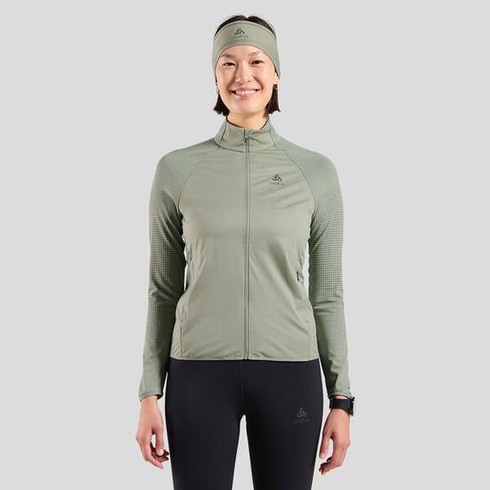 Odlo Zeroweight Warm 2.0 Damen Hybrid-Laufjacke beige