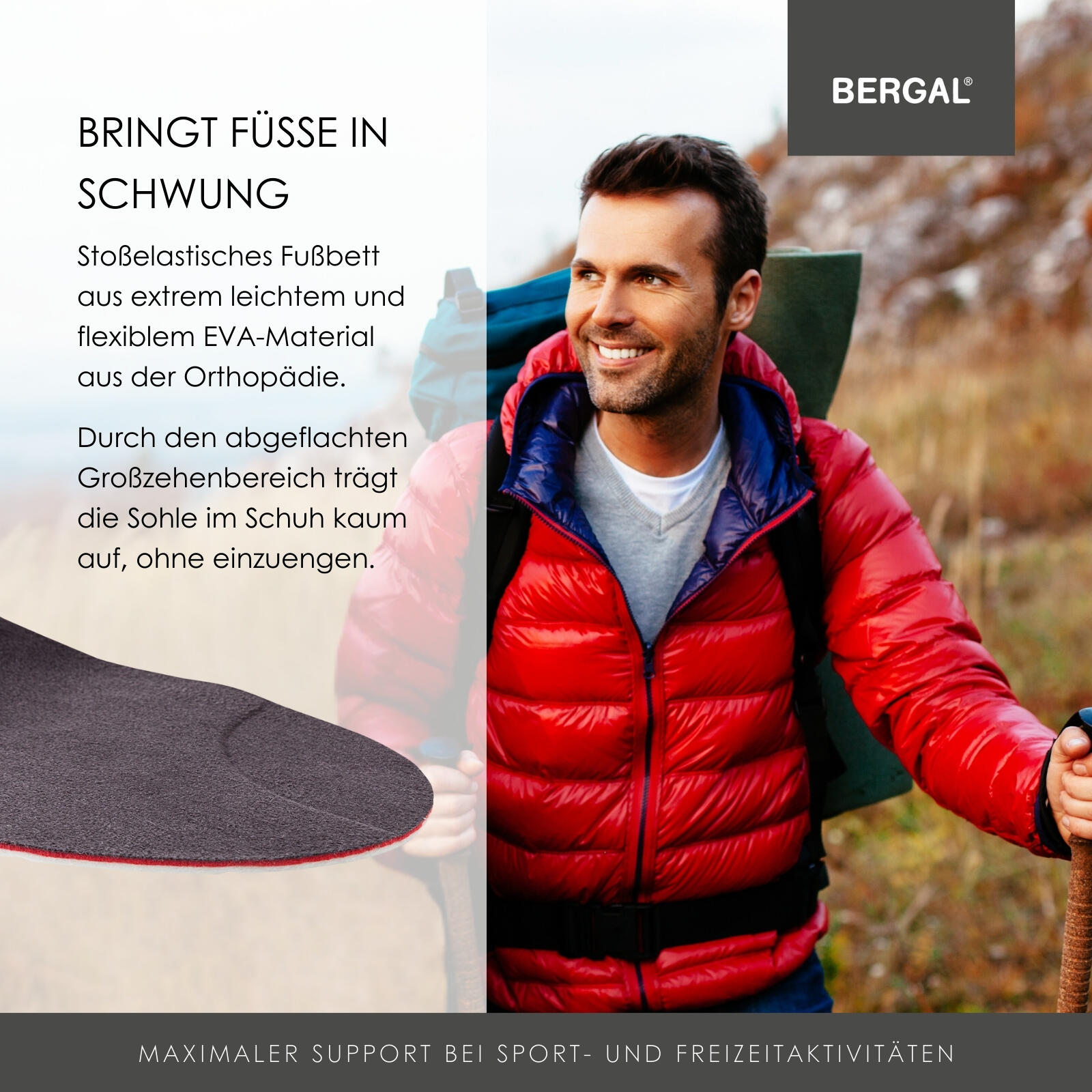 X-Treme Einlegesohle für Dämpfung und Halt in Wanderschuhen 4/7