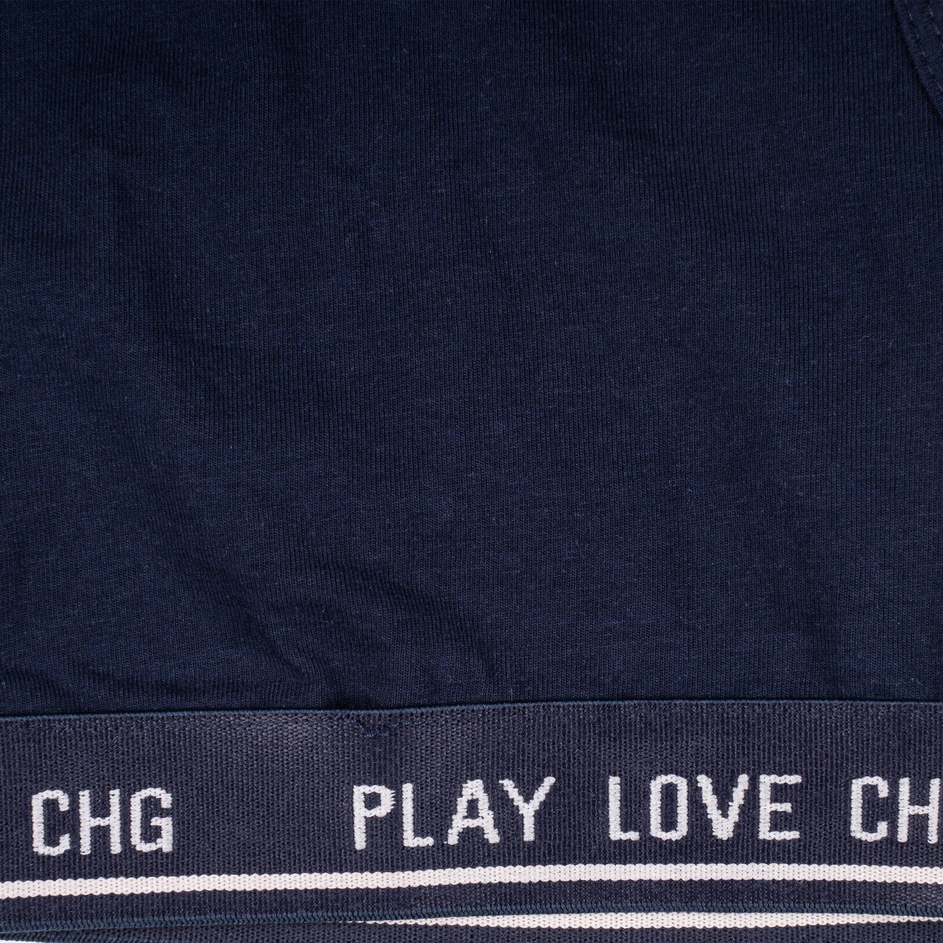 Top esportivo azul Love CHG para meninas | Macio e 4/4