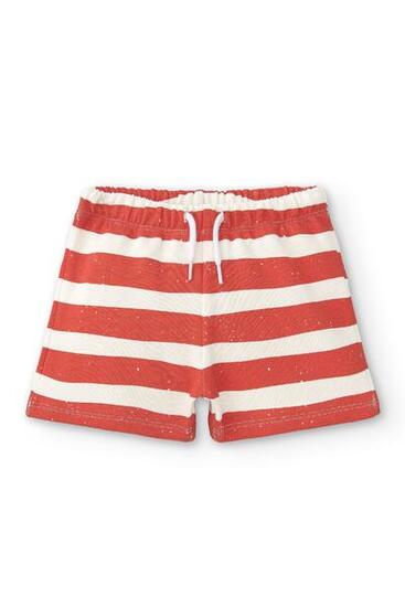 Short de bebé rayas rojo