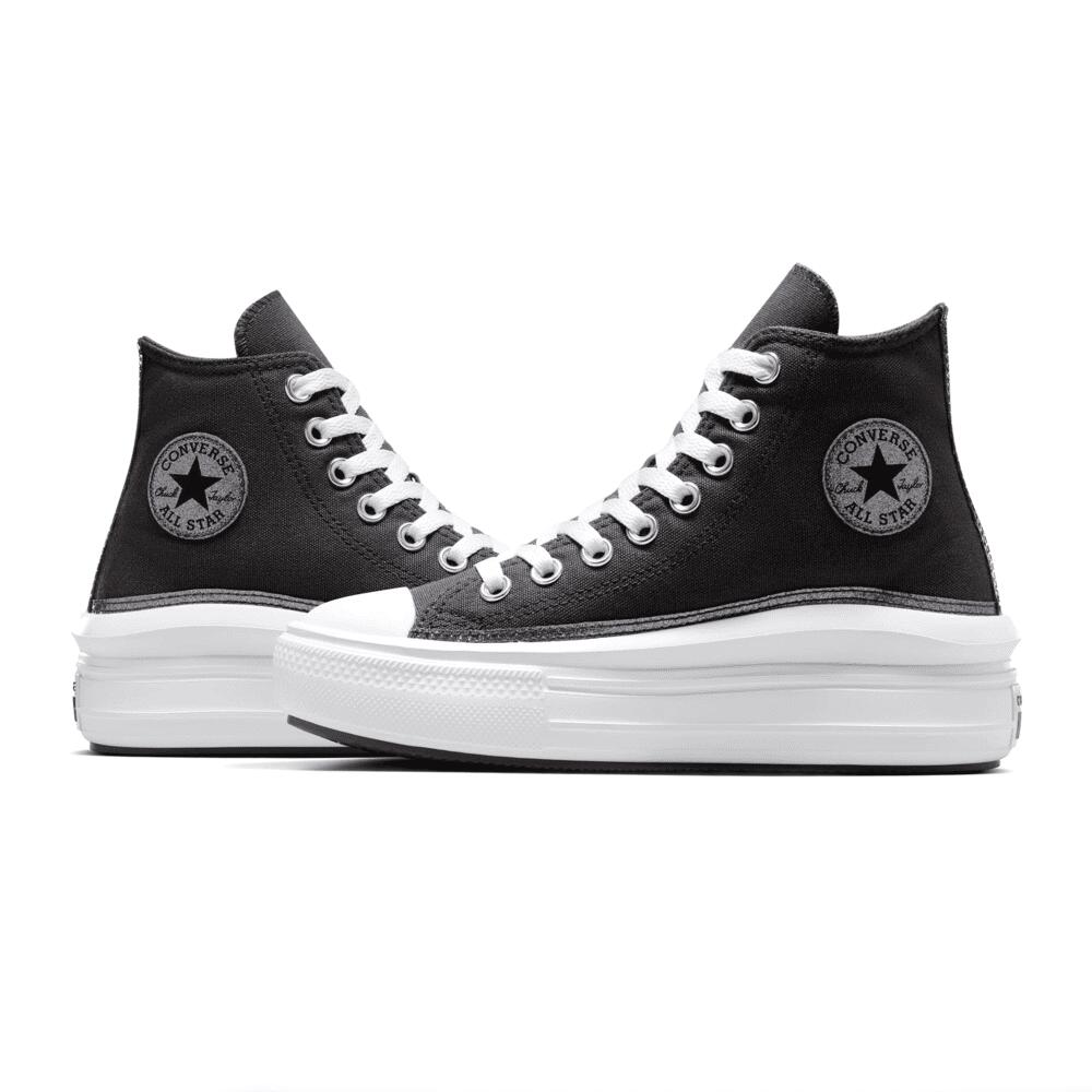 Scarpe donna converse chuck taylor all star move platform glitter- grigio 3/3