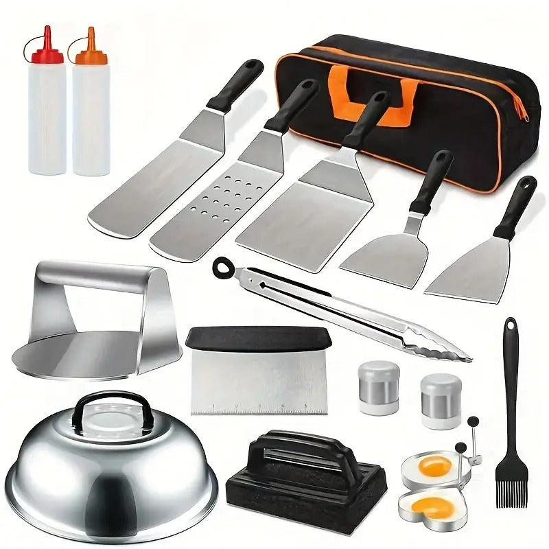 Flat Top Grill Accessories Stainless Steel Set