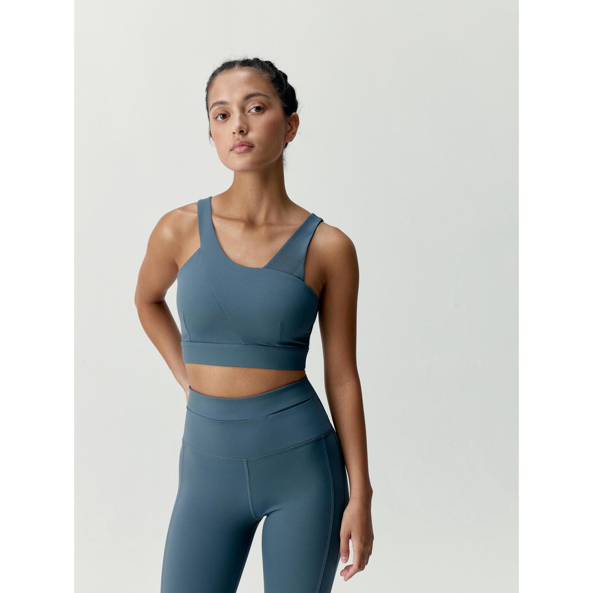 Born Living Yoga - Haut De Sport Pour Femme En Tissu Performant Avec Maintien Moyen - Brassière - Bleu|gris - S - Decathlon