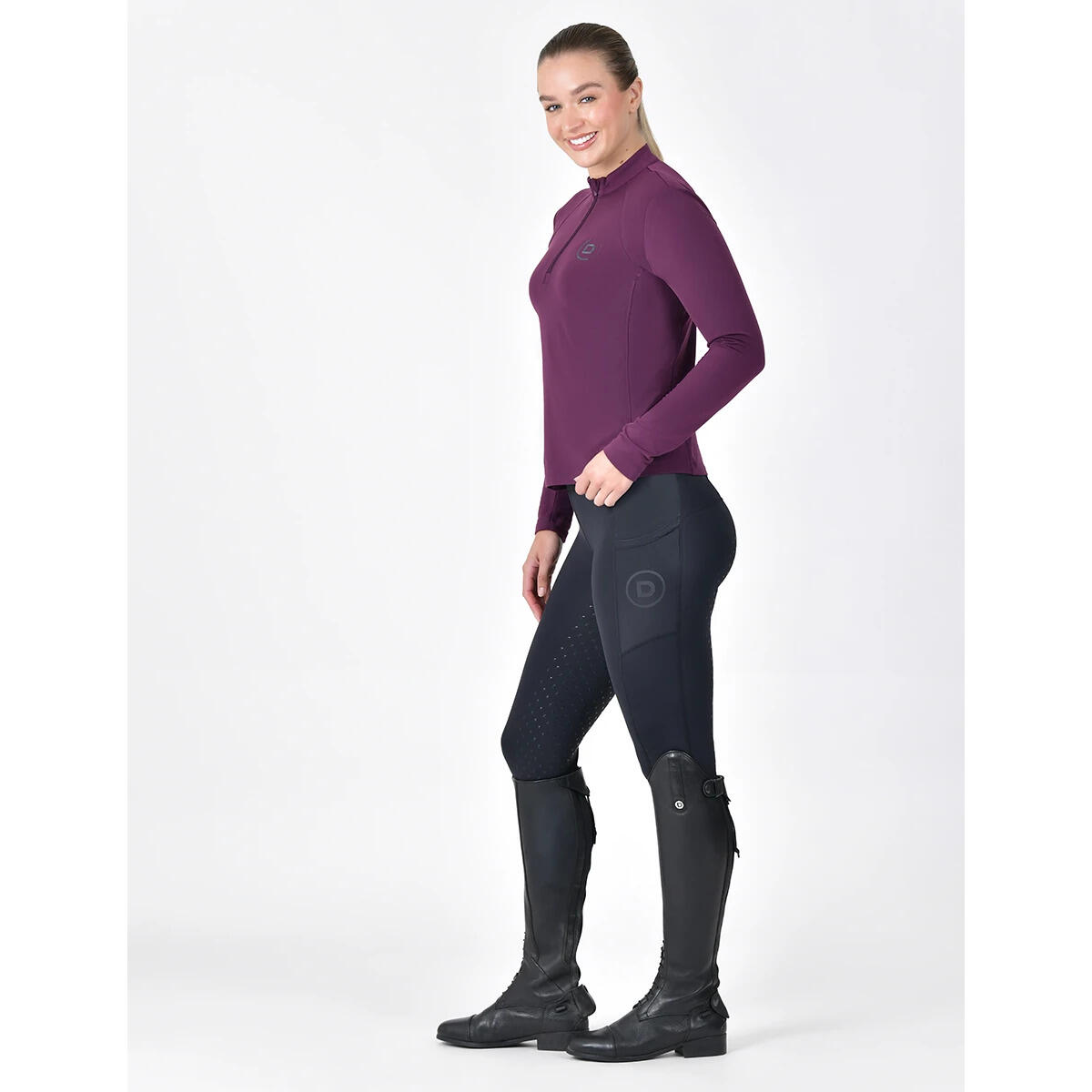 Damen Langarm-Reitshirt aus gebürstetem Material Dublin 3/5