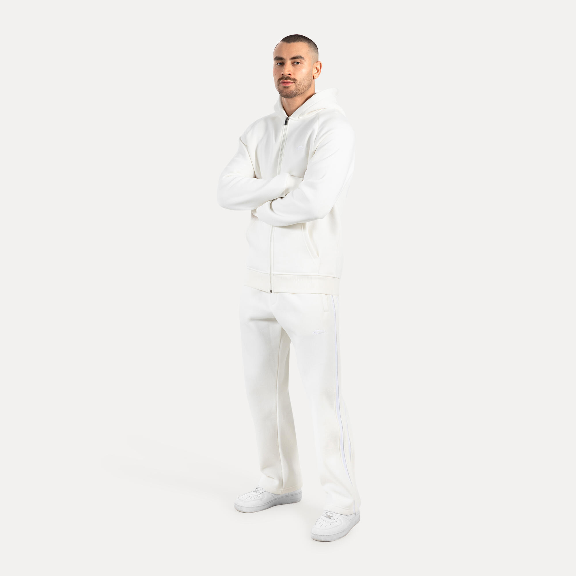 Herren Zip Hoodie Yasin Creme 3/5