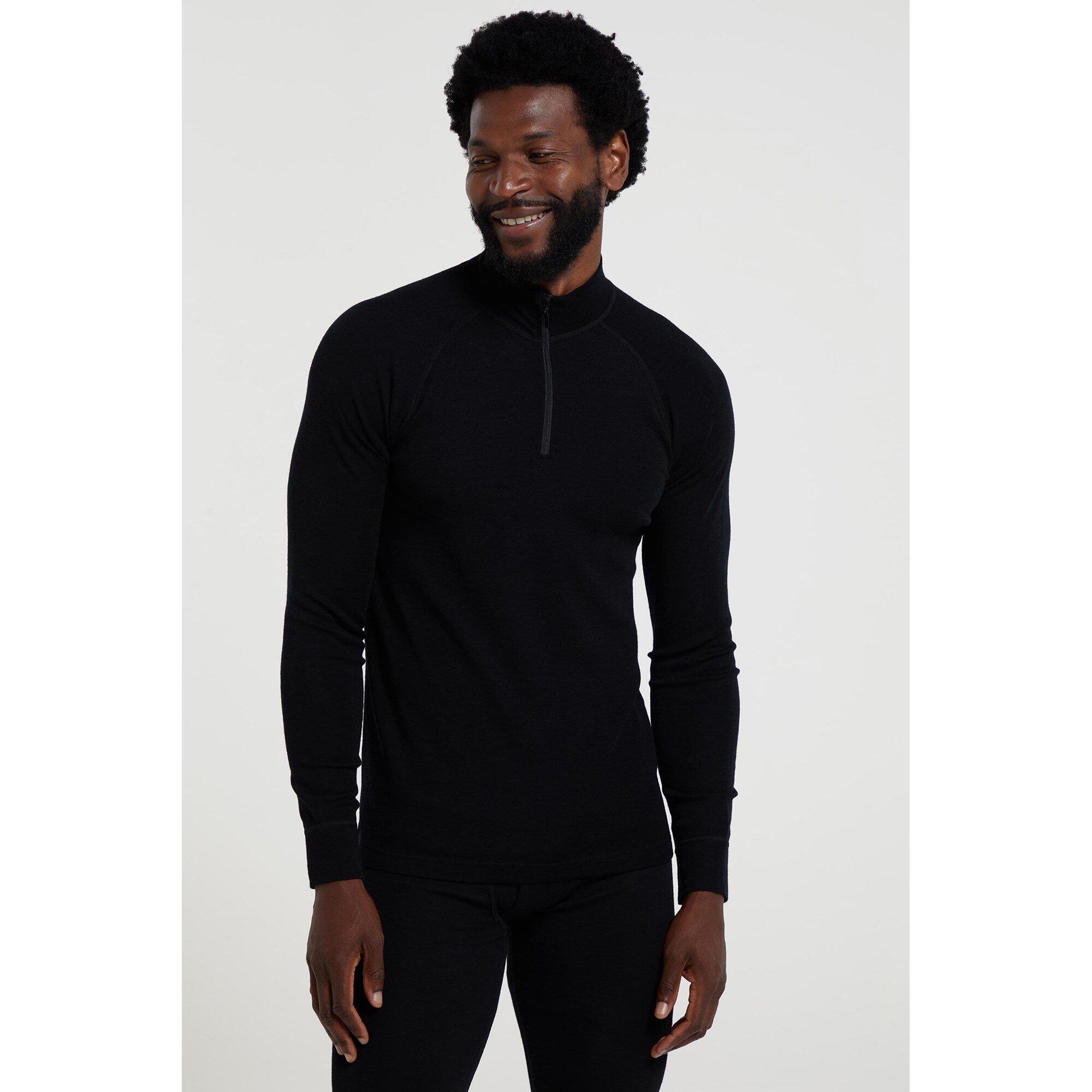 Mountain Warehouse - Mountain Warehouse Haut Thermique Homme Mérinos - Léger Et Respirant - Sous Vêtement Haut - Noir - Decathlon
