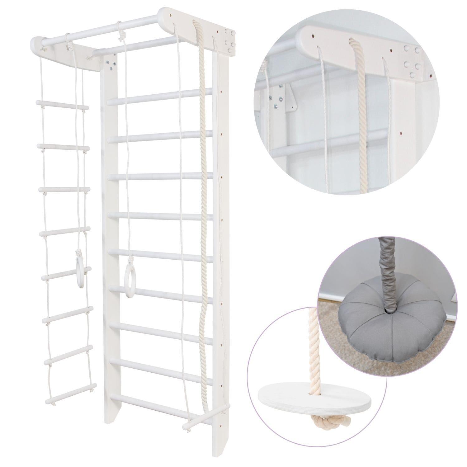 Wickey Parco giochi in legno Smart Action Scala svedese, Barre di scimmia, Struttura da gioco con