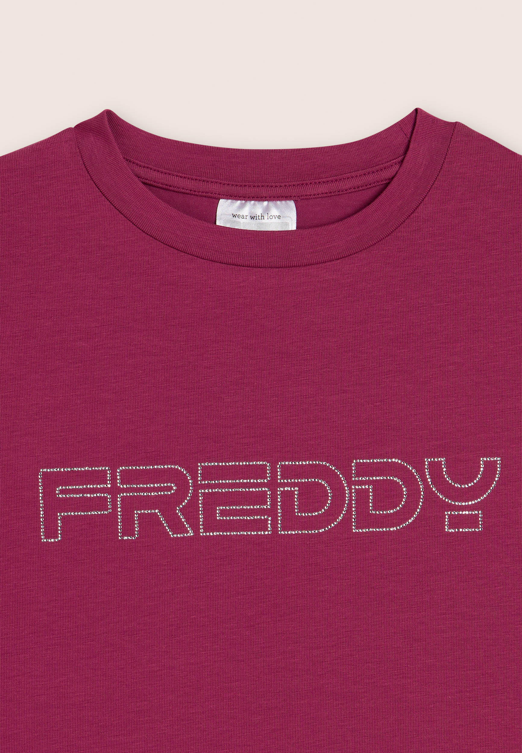 T-shirt bambina con logo FREDDY in strass 3/3