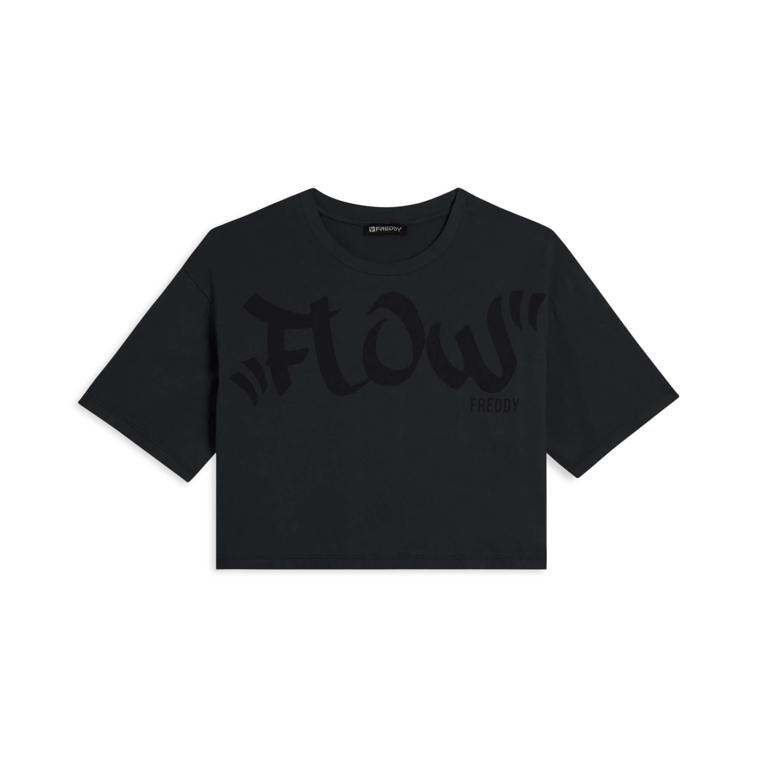 Freddy - T-shirt Coupe Cropped Avec Imprimé Central « flow » - T-shirt Crop Top - Gris - Decathlon