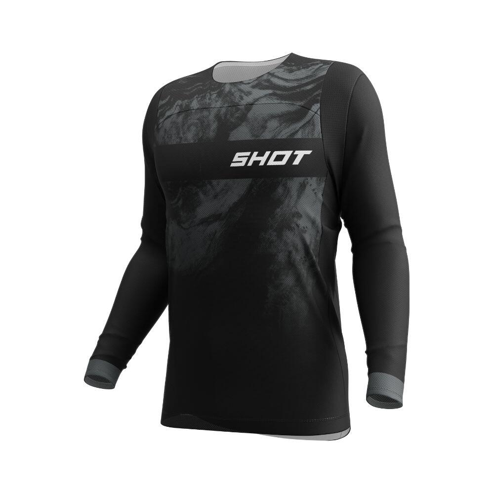 Shot Race Gear - Maillot Shot Station Charge Black - Maillot Manches Longues - Blanc|gris|noir - Decathlon