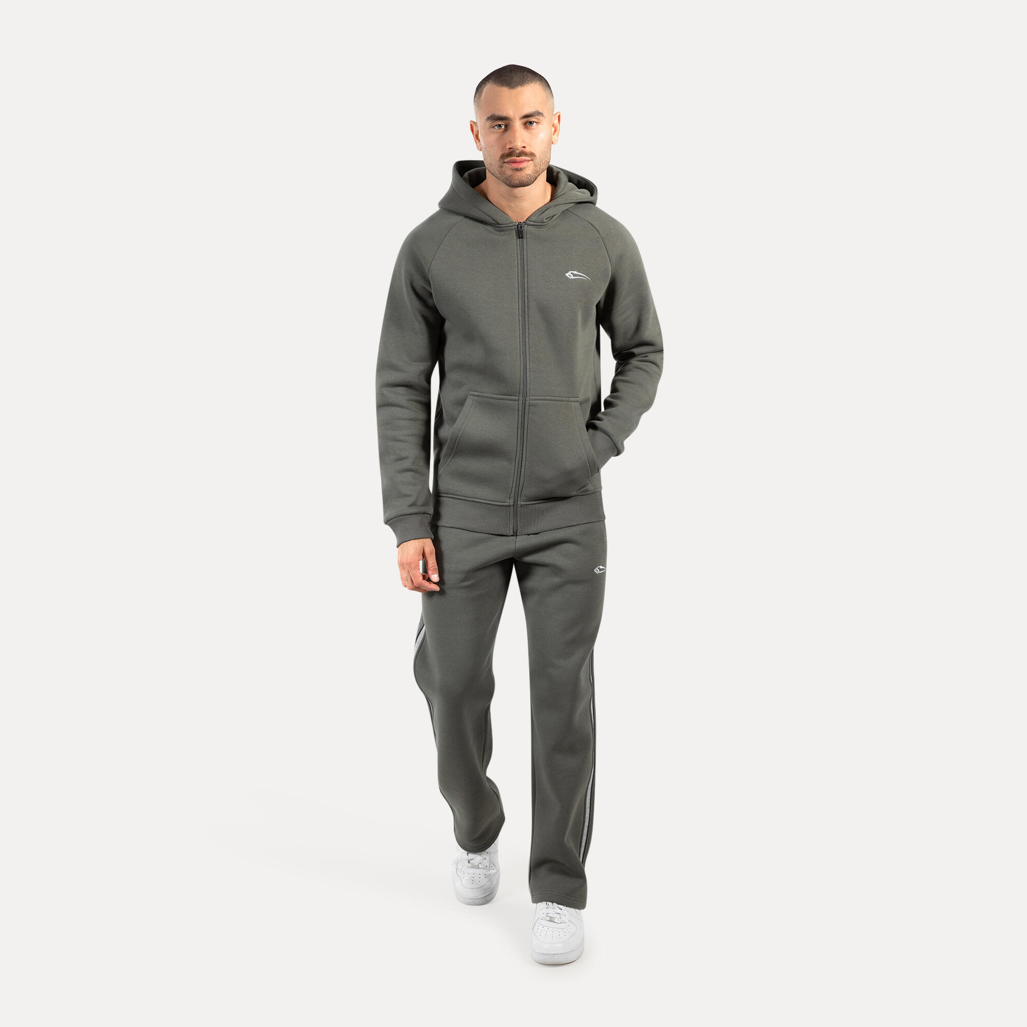 Herren Zip Hoodie Yasin Grau 3/5